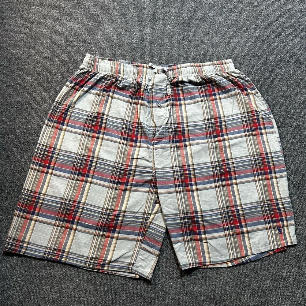 Polo Ralph Lauren Men's Plaid Boxer Shorts Woven Cotton Sleep Lounge Pony XL